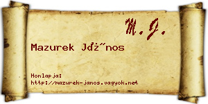 Mazurek János névjegykártya