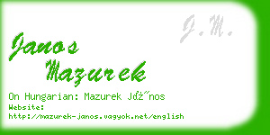 janos mazurek business card